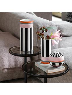 Villeroy & Boch Memphis Home Striped Porcelain Vase, H23cm, Multi - view 2, Multi