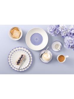 Villeroy & Boch Fleur Porcelain Espresso Cup & Saucer, Set of 2, 70ml, Bleu - view 2, Multi White