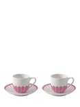Villeroy & Boch Fleur Porcelain Espresso Cup & Saucer, Set of 2, 70ml, Cassis