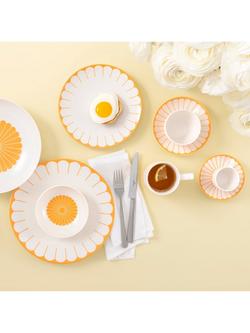 Villeroy & Boch Fleur Porcelain Espresso Cup & Saucer, Set of 2, 70ml, Soleil - view 2, Multi White