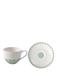 Villeroy & Boch Fleur Porcelain Coffee Cup & Saucer, Set of 2, 160ml, Vert