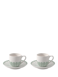 Villeroy & Boch Fleur Porcelain Espresso Cup & Saucer, Set of 2, 70ml, Vert