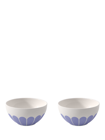 Villeroy & Boch Fleur Porcelain Cereal Bowl, Set of 2, 14cm, Bleu, Multi White