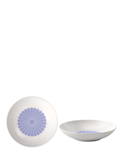 Villeroy & Boch Fleur Porcelain Pasta Bowl, Set of 2, 24cm, Bleu, Multi White