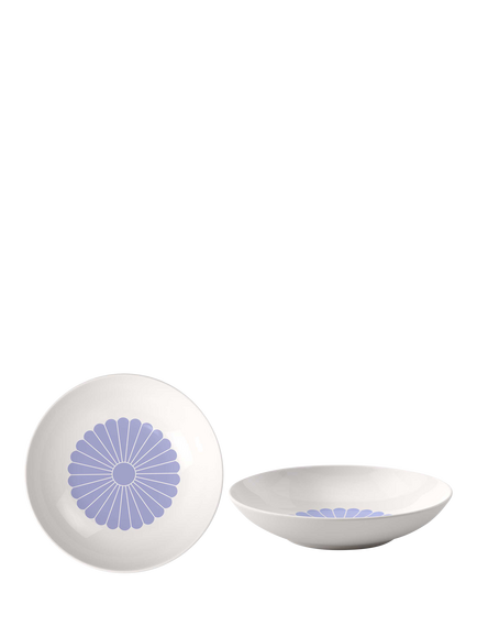 Villeroy & Boch Fleur Porcelain Pasta Bowl, Set of 2, 24cm, Bleu, Multi White