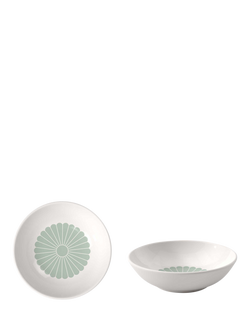 Villeroy & Boch Fleur Porcelain Dessert Bowl, Set of 2, 13cm, Vert, Multi White