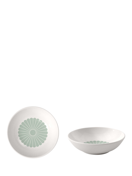 Villeroy & Boch Fleur Porcelain Dessert Bowl, Set of 2, 13cm, Vert, Multi White