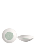 Villeroy & Boch Fleur Porcelain Pasta Bowl, Set of 2, 24cm, Vert
