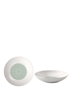 Villeroy & Boch Fleur Porcelain Pasta Bowl, Set of 2, 24cm, Vert, Multi White