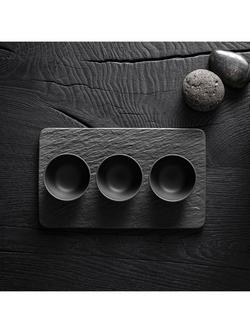 Villeroy & Boch Manufacture Rock Porcelain Dip Set, 4 Piece - view 2, Black