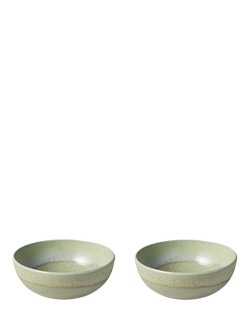 like. by Villeroy & Boch Perlemor Porcelain Cereal Bowl, Set of 2, 15cm, Alga, Mid Green