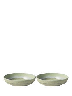 like. by Villeroy & Boch Perlemor Porcelain Pasta Bowl, Set of 2, 22cm, Alga, Mid Green