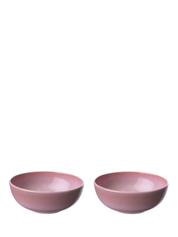 like. by Villeroy & Boch Perlemor Porcelain Cereal Bowl, Set of 2, 15cm, Coral, Mid Pink