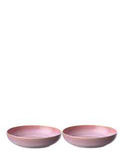 like. by Villeroy & Boch Perlemor Porcelain Pasta Bowl, Set of 2, 22cm, Coral, Mid Pink