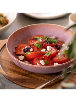 like. by Villeroy & Boch Perlemor Porcelain Pasta Bowl, Set of 2, 22cm, Coral - view 2, Mid Pink