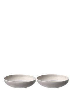 like. by Villeroy & Boch Perlemor Porcelain Pasta Bowl, Set of 2, 22cm, Sand, Natural