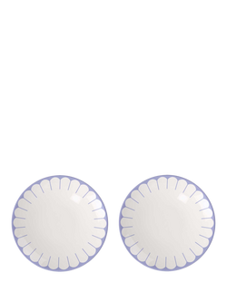 Villeroy & Boch Fleur Porcelain Breakfast Plate, Set of 2, 21cm, Bleu, Multi White