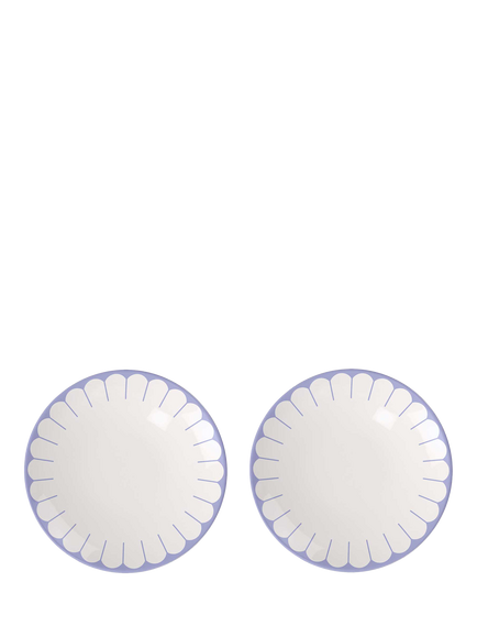 Villeroy & Boch Fleur Porcelain Breakfast Plate, Set of 2, 21cm, Bleu, Multi White