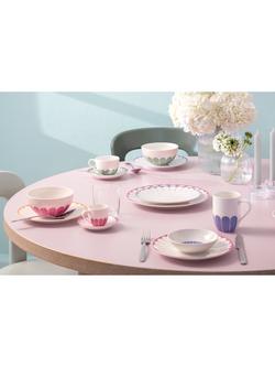 Villeroy & Boch Fleur Porcelain Breakfast Plate, Set of 2, 21cm, Cassis - view 2, Multi White