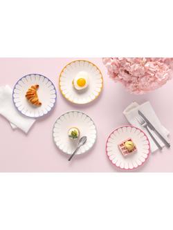Villeroy & Boch Fleur Porcelain Breakfast Plate, Set of 2, 21cm, Vert - view 2, Multi White