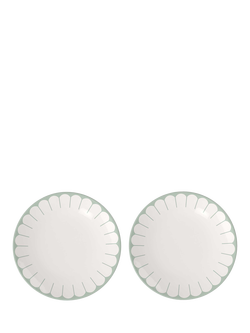 Villeroy & Boch Fleur Porcelain Dinner Plate, Set of 2, 26cm, Vert, Multi White