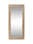 nkuku Tannir Hand Carved Mango Wood Full Length Wall Mirror, 166 x 75cm, Natural