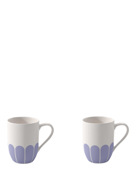 Villeroy & Boch Fleur Porcelain Mug, Set of 2, 290ml, Bleu, Multi White