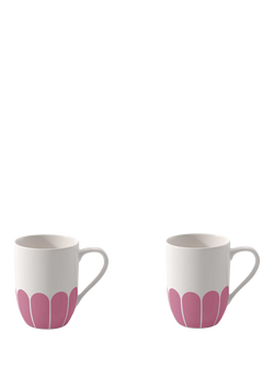 Villeroy & Boch Fleur Porcelain Mug, Set of 2, 290ml, Cassis, Multi White