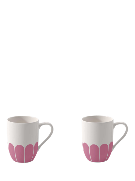 Villeroy & Boch Fleur Porcelain Mug, Set of 2, 290ml, Cassis, Multi White