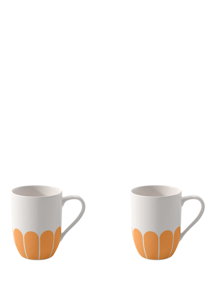 Villeroy & Boch Fleur Porcelain Mug, Set of 2, 290ml, Soleil, Multi White