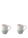 Villeroy & Boch Fleur Porcelain Mug, Set of 2, 290ml, Vert