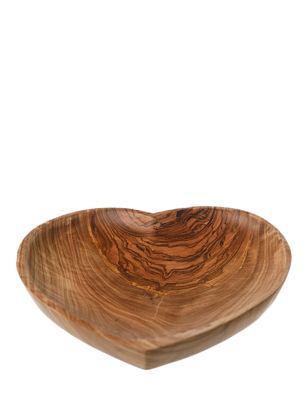 Selbrae House Olive Wood Low Rise Heart Dish, 21cm, Natural, Wood