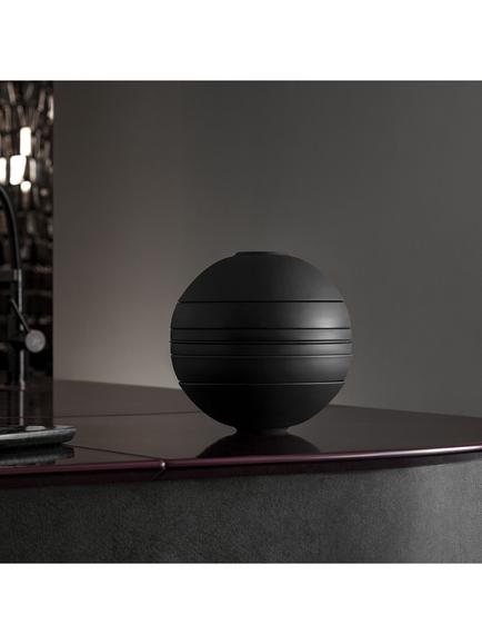 Villeroy & Boch Iconic La Boule Stacking Porcelain Dinnerware Set, 7 Piece, Black - view 2, Black