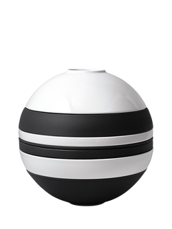 Villeroy & Boch Iconic La Boule Stacking Porcelain Dinnerware Set, 7 Piece, Black/White, Multi