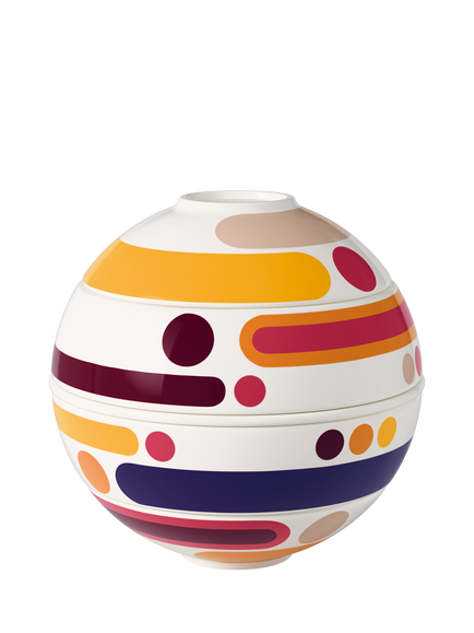 Villeroy & Boch Iconic La Petite Boule Miami Stacking Porcelain Aperitif Set, 5 Piece, Multi, Multi