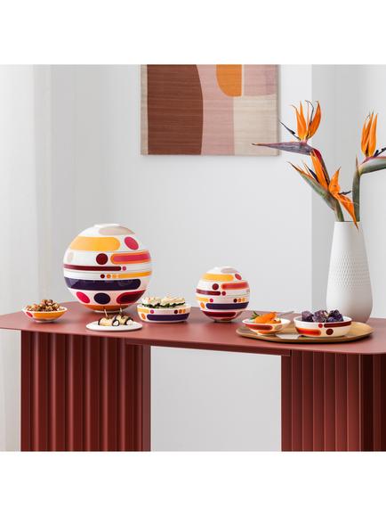 Villeroy & Boch Iconic La Petite Boule Miami Stacking Porcelain Aperitif Set, 5 Piece, Multi - view 2, Multi