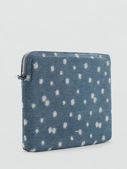 Mango Margari Zipped Floral Laptop Cover, Open Blue - view 2, Open Blue
