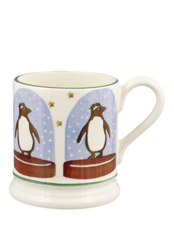 Emma Bridgewater Penguin Globe Half Pint Earthenware Mug, 300ml, Multi