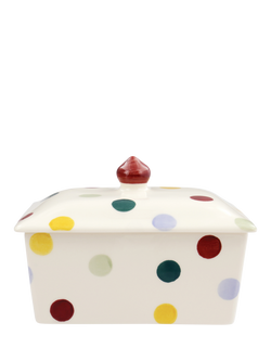 Emma Bridgewater Polka Dot Earthenware Butter Dish, Multi, Multi