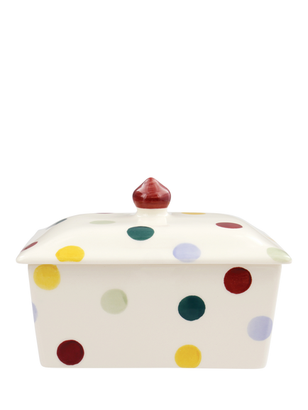 Emma Bridgewater Polka Dot Earthenware Butter Dish, Multi, Multi