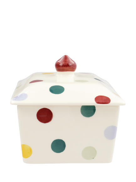 Emma Bridgewater Polka Dot Earthenware Butter Dish, Multi - view 2, Multi