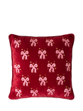 Elizabeth Scarlett Dazzling Bows Velvet Cushion, Pink