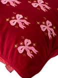 Elizabeth Scarlett Dazzling Bows Velvet Cushion, Pink