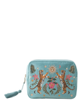 Elizabeth Scarlett Celestial Tiger Wash Bag, Light Blue