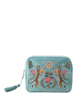 Elizabeth Scarlett Celestial Tiger Wash Bag, Light Blue, Light Blue