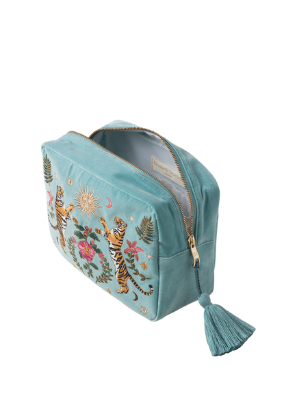 Elizabeth Scarlett Celestial Tiger Wash Bag, Light Blue - view 2, Light Blue