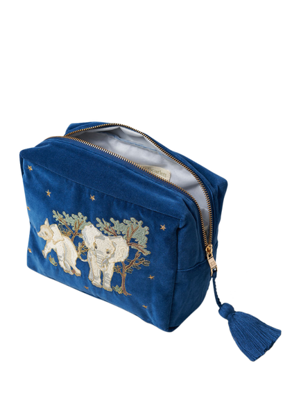 Elizabeth Scarlett Elephant Wash Bag, Navy - view 2, Navy