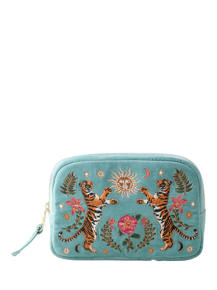 Elizabeth Scarlett Celestial Tiger Makeup Bag, Light Blue, Light Blue