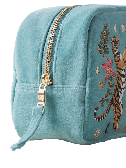 Elizabeth Scarlett Celestial Tiger Makeup Bag, Light Blue - view 2, Light Blue