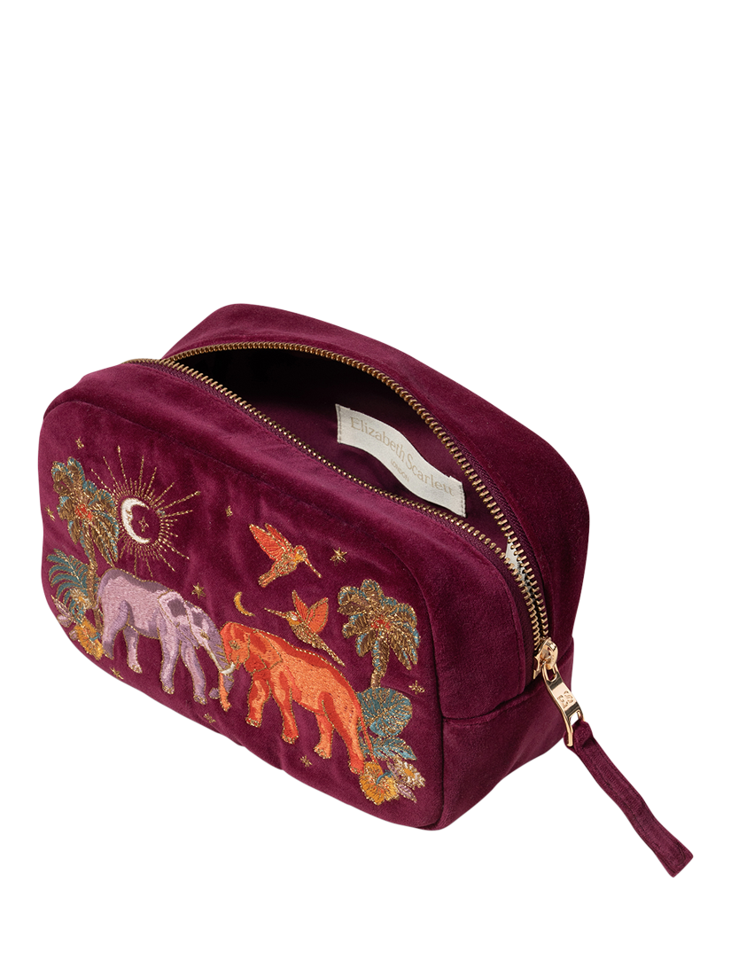 Product image 3 of 3, which shows Elizabeth Scarlett Elephant Makeup Bag, Ruby